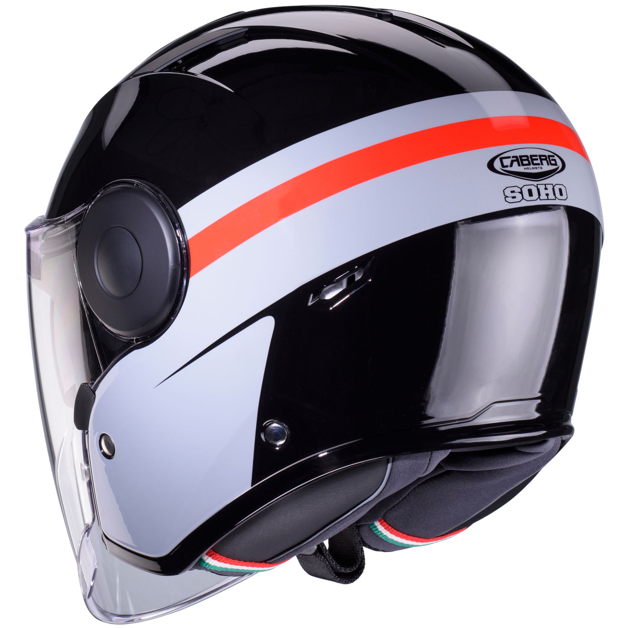 Caberg casco Soho Zephyr nero/grigio-rosso