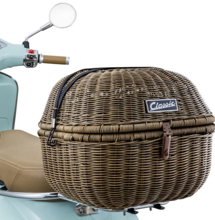 Portapacchi classico per Vespa, marrone scuro