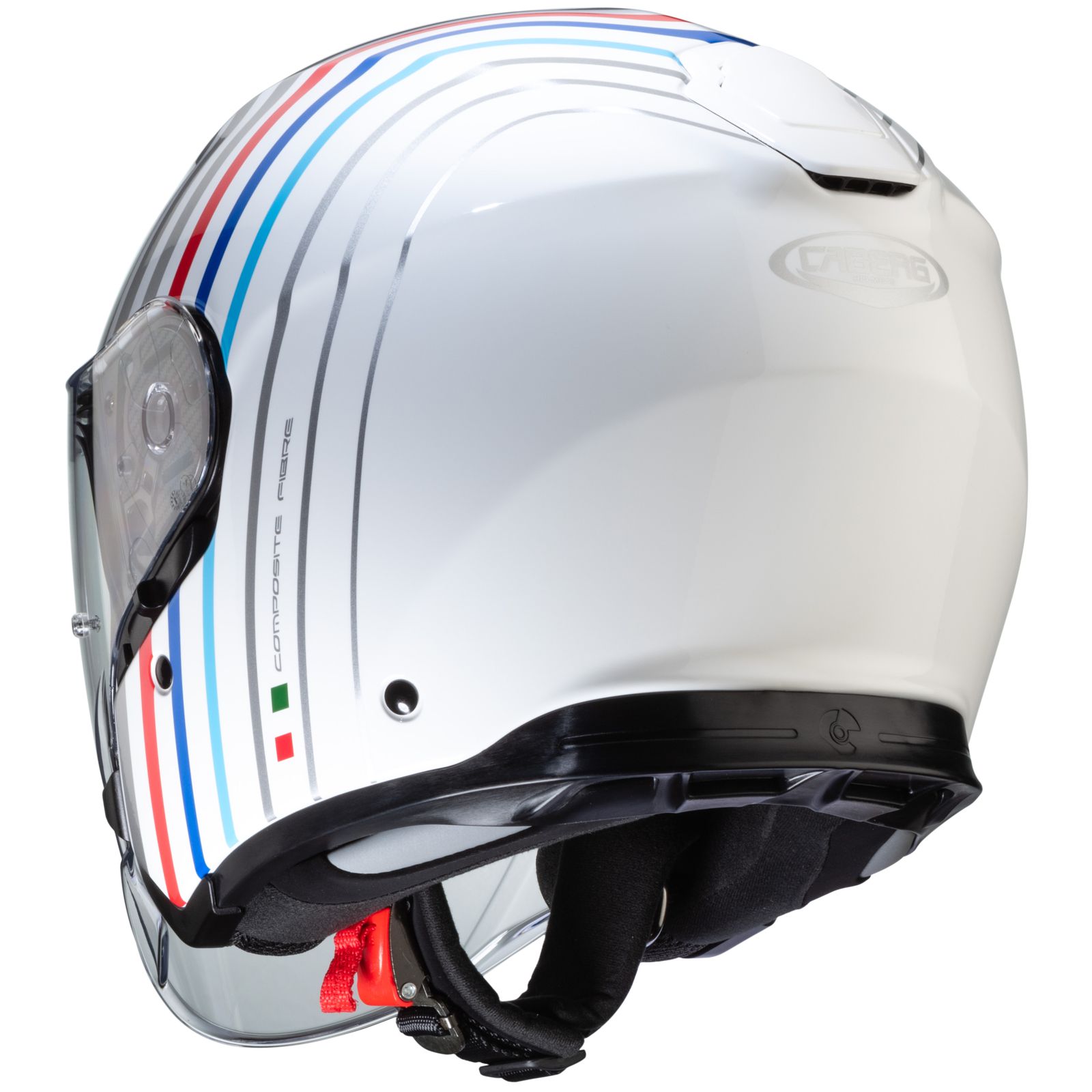 Caberg Casco Flyon Bakari, bianco/argento/blu-rosso