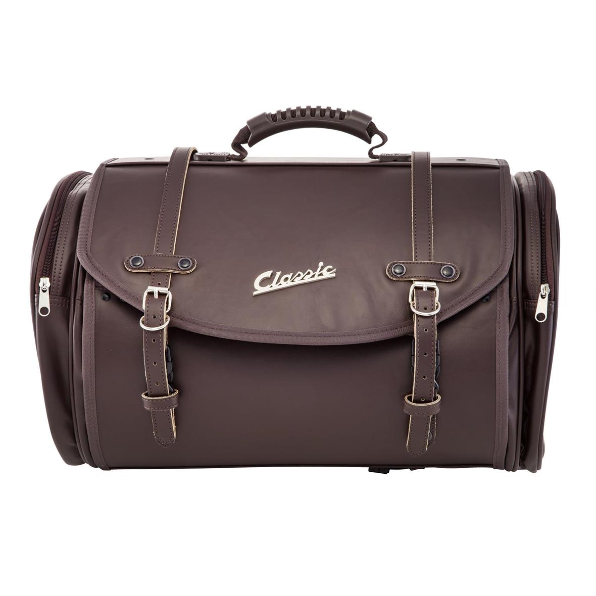 Borsa grande "Classic" per portapacchi Vespa - marrone scuro, similpelle