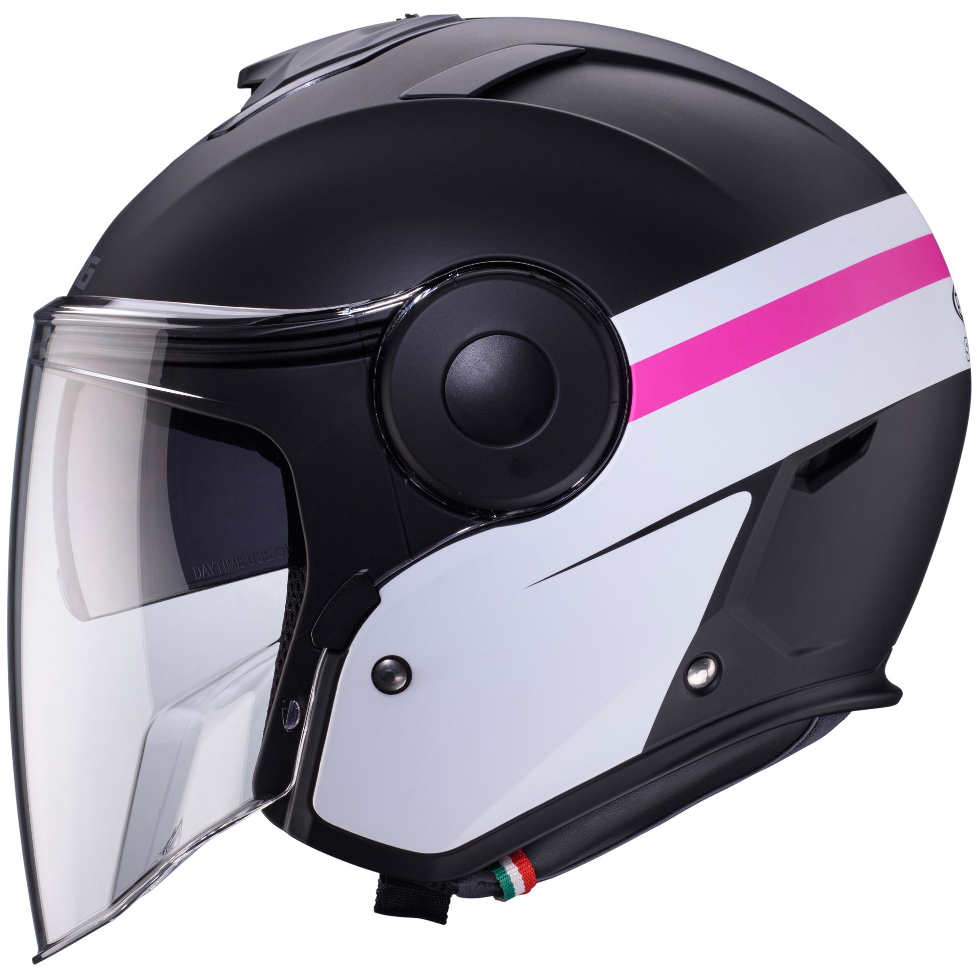 Caberg casco Soho Zephyr opaco-nero/bianco-fucsia