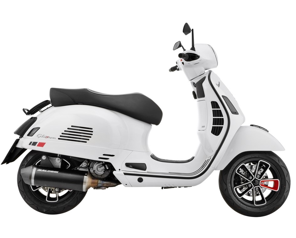 Cerchio anteriore/posteriore 12" per Vespa GTS/​GTS Super/​GTV/​GT 60/​GT/​GT L 125-300ccm, nero opaco/​rosso