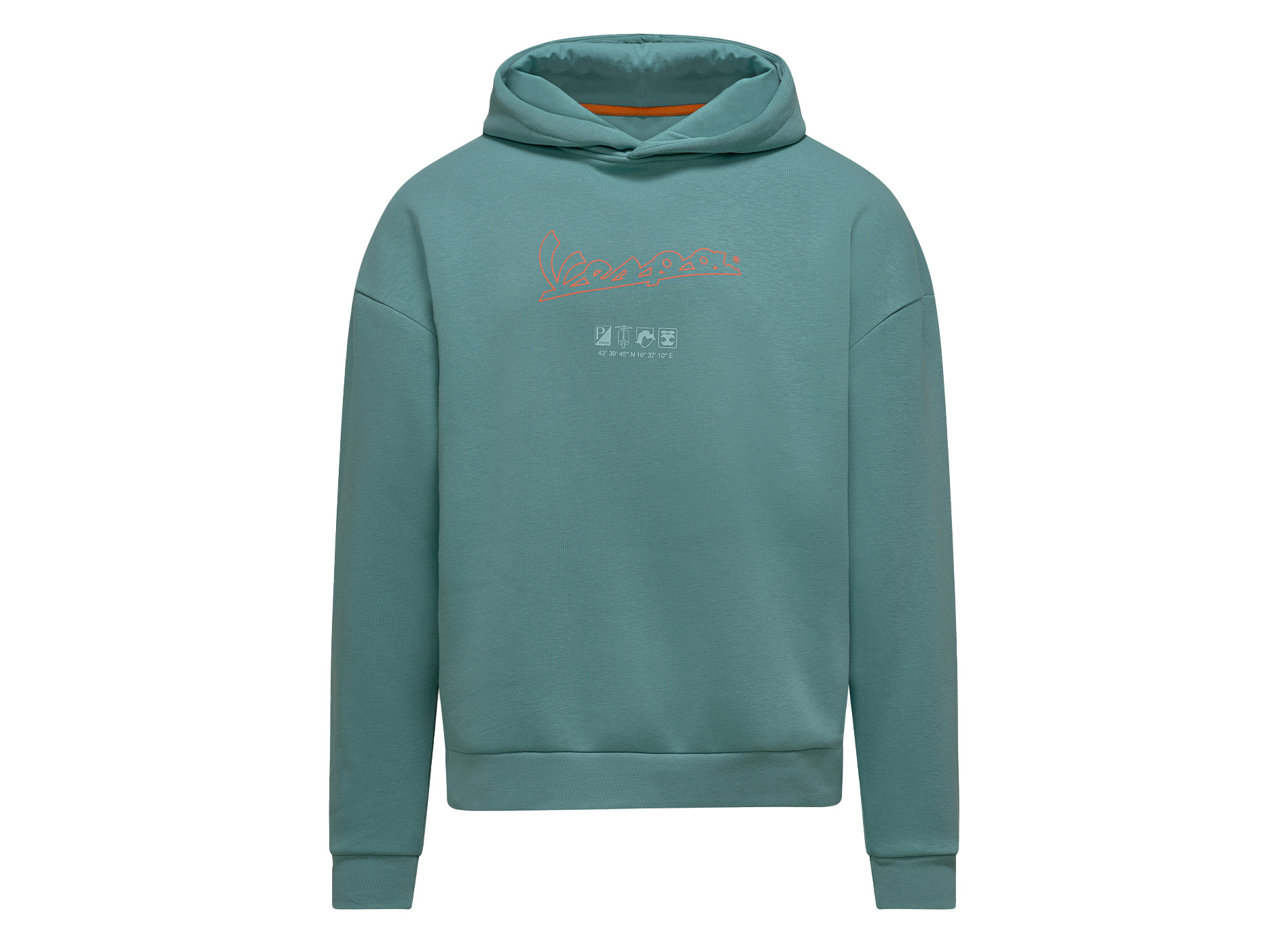 Felpa con cappuccio Vespa Soul verde, collezione DEC - L