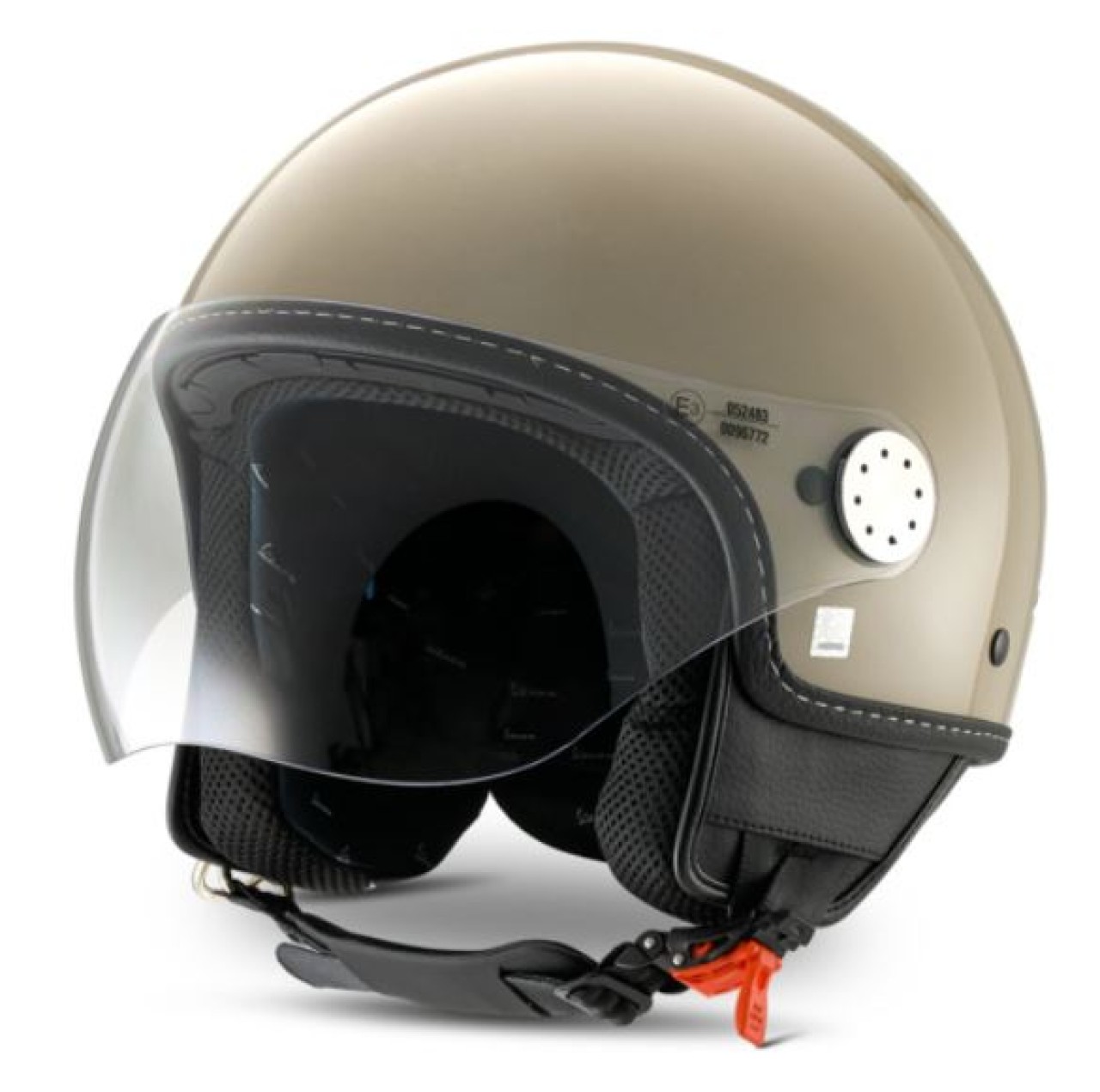 Casco jet Vespa, visiera Vespa LongHe, beige (Q01) - L1
