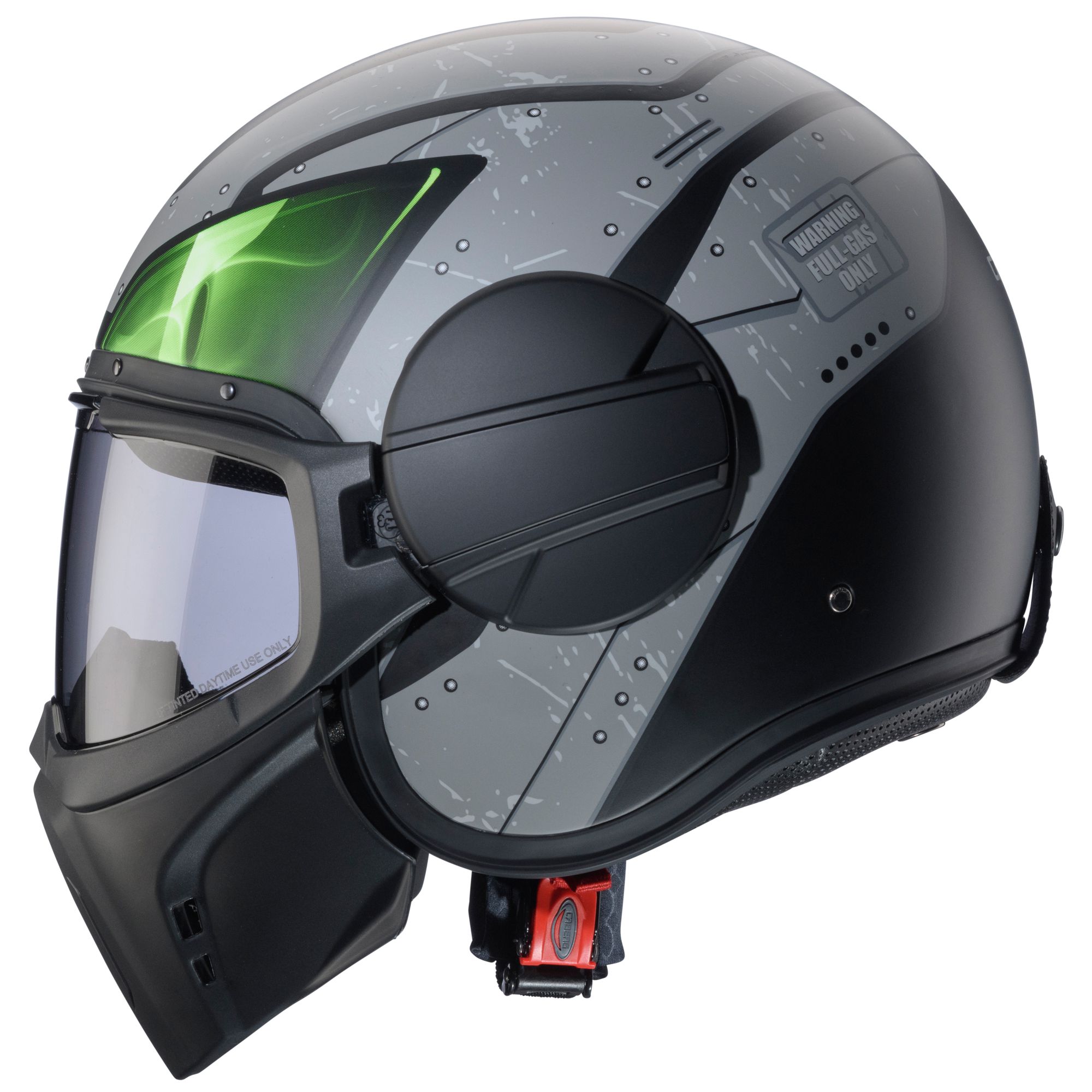 Caberg casco Ghost X Vyrus nero opaco/grigio-fluo-verde