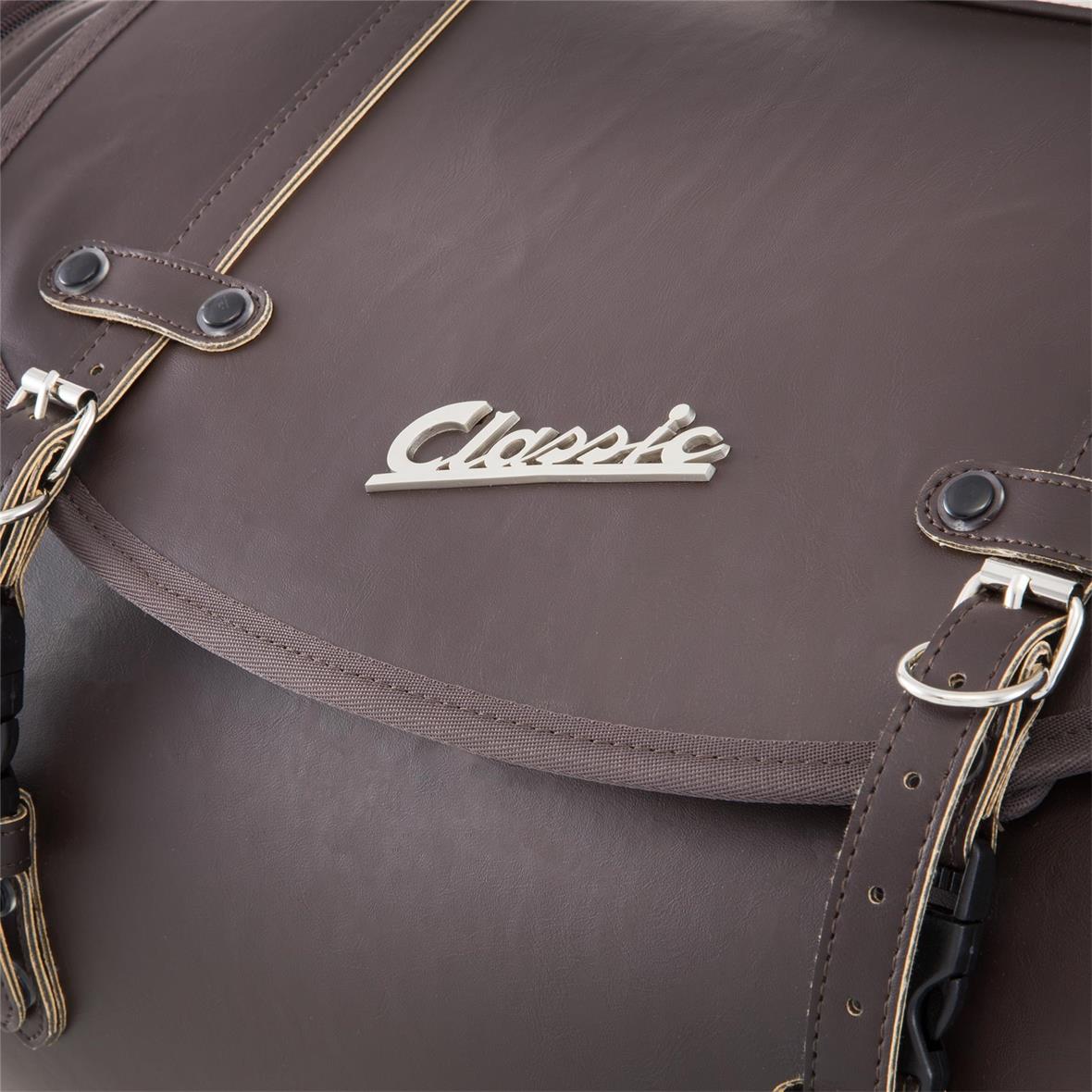 Borsa grande "Classic" per portapacchi Vespa - marrone scuro, similpelle