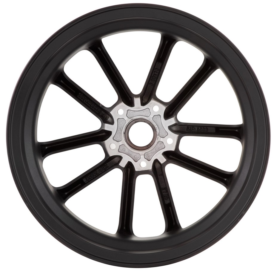 Cerchio anteriore/posteriore 13” per Vespa GTS/​GTS Super/​GTV/​GT 60/​GT/​GT L 125-300ccm, nero opaco/​rosso