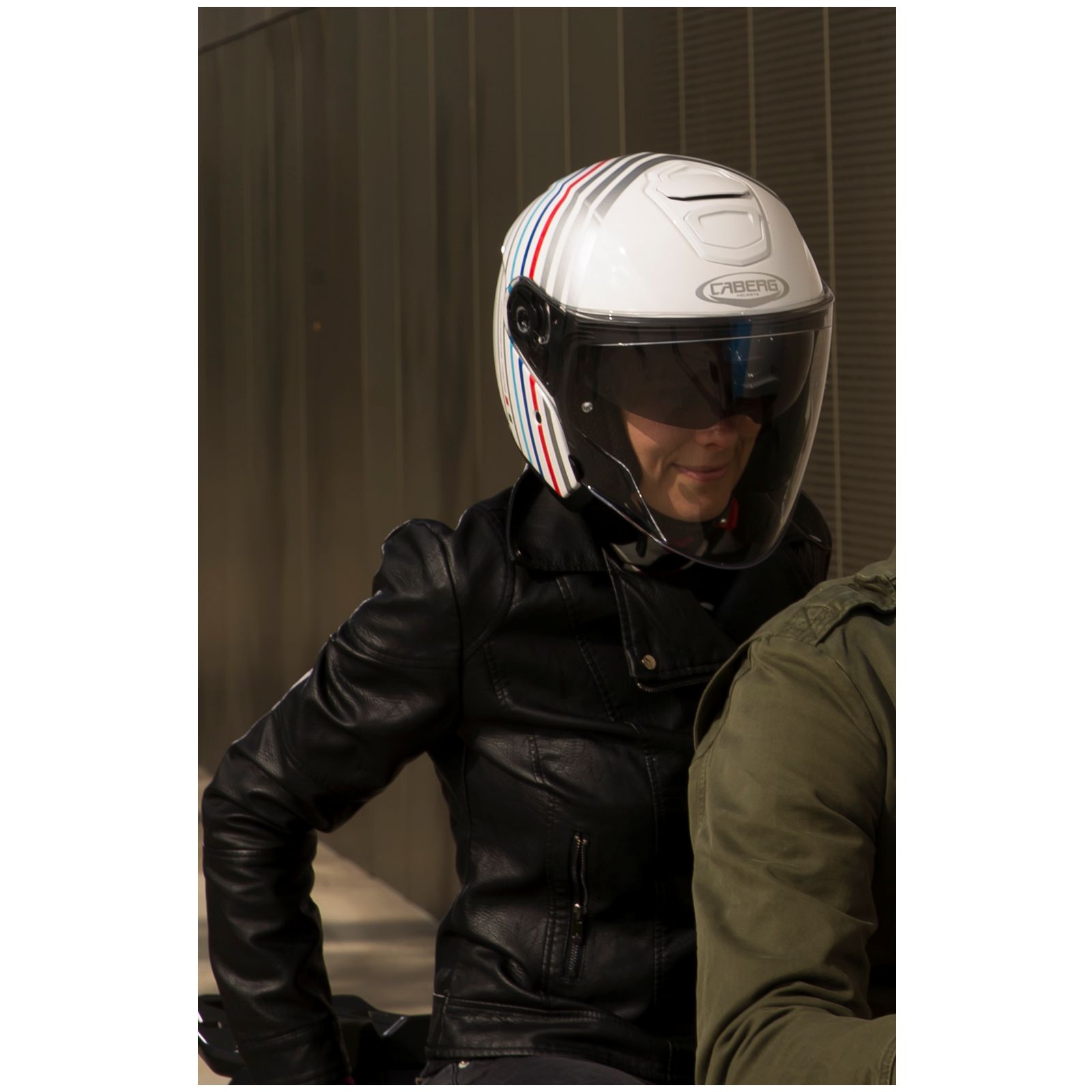 Caberg Casco Flyon Bakari, bianco/argento/blu-rosso