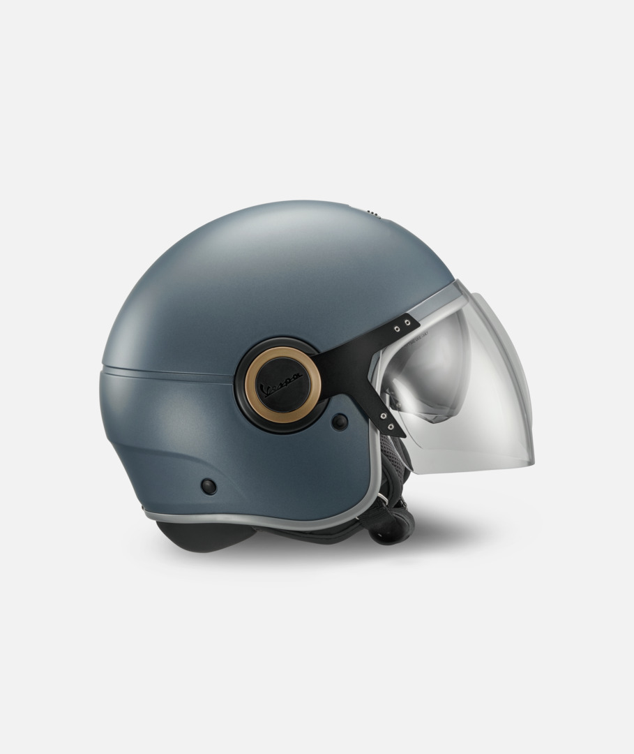 Casco jet Vespa Officina 8 blu opaco