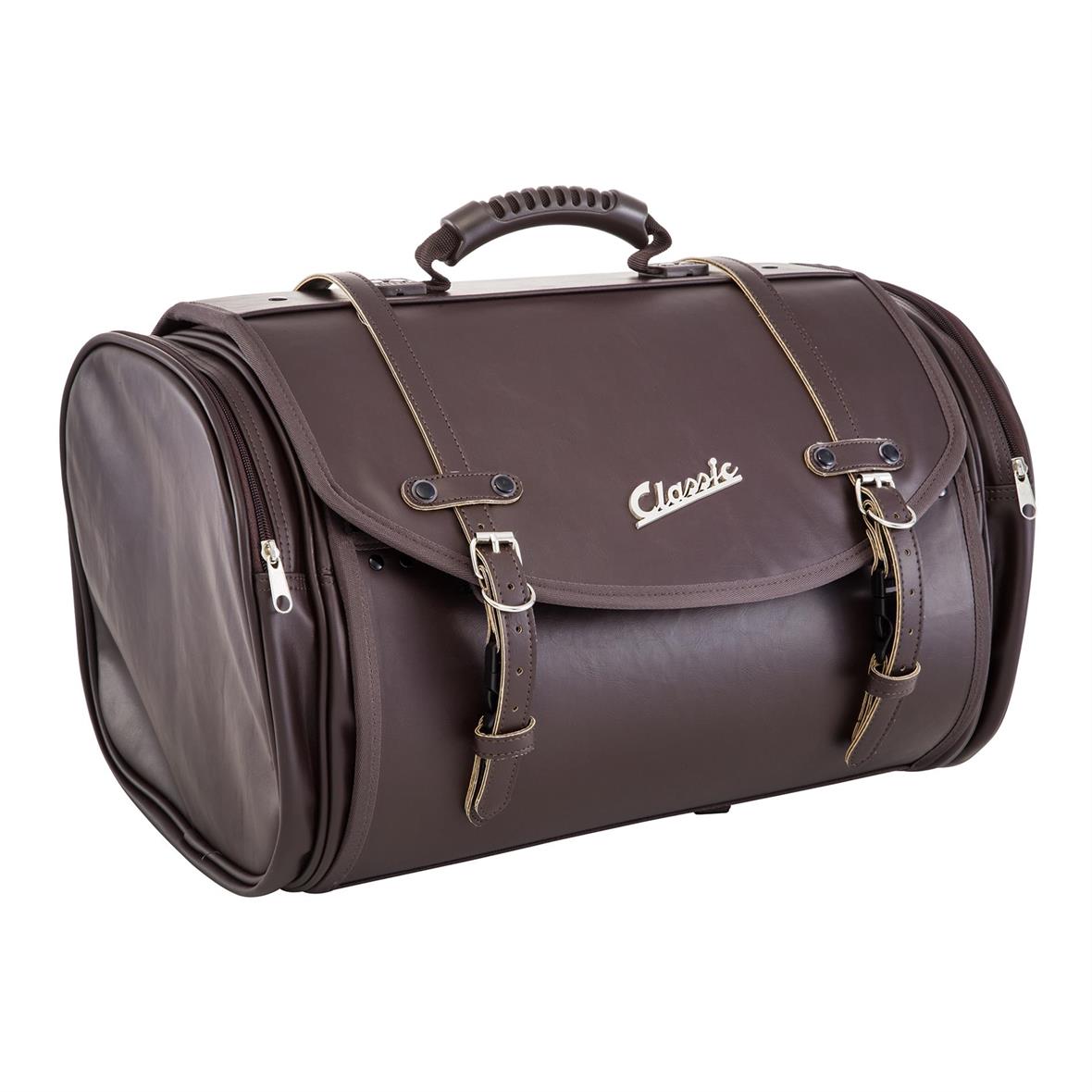 Borsa grande "Classic" per portapacchi Vespa - marrone scuro, similpelle