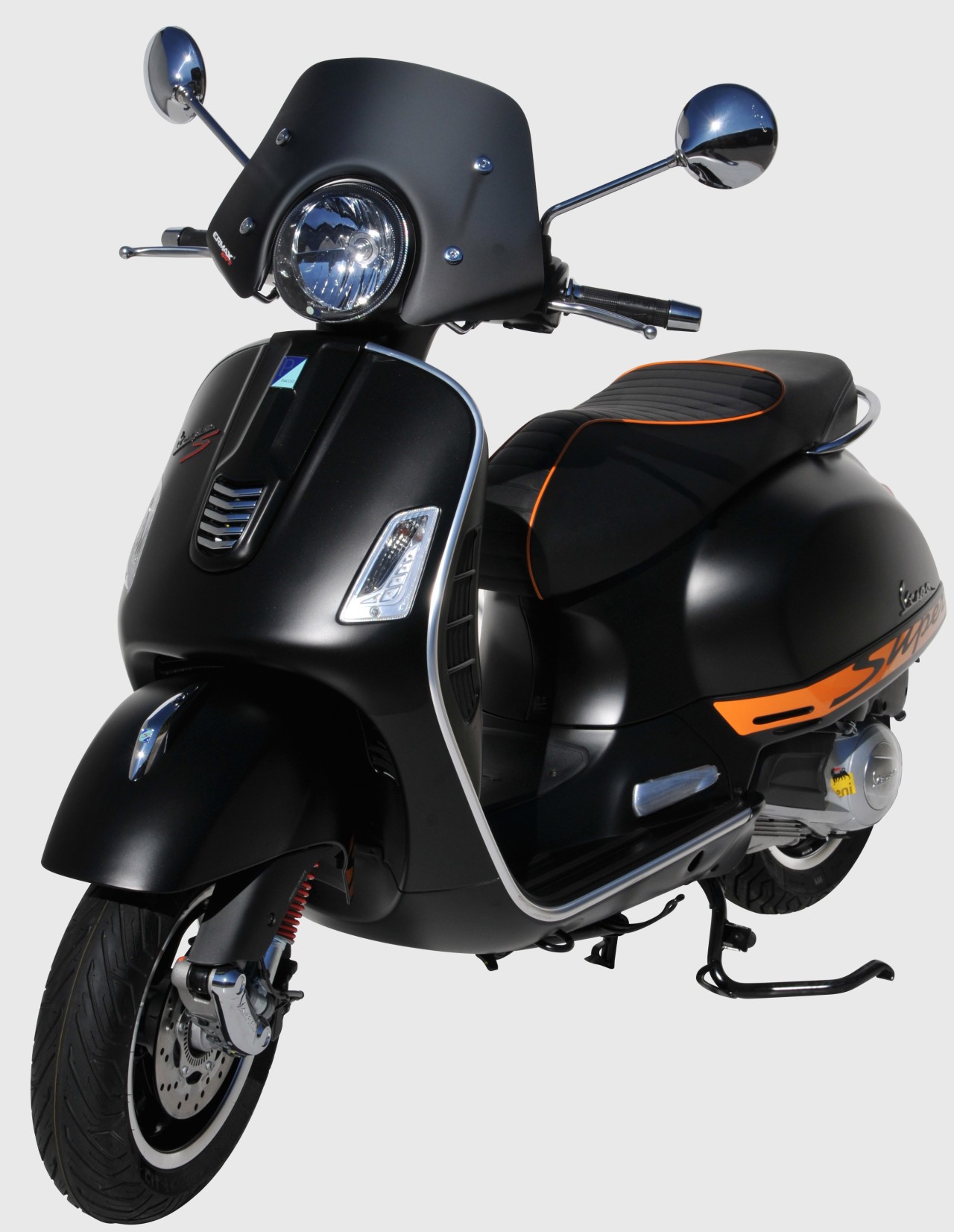 Parabrezza ERMAX Piccolo H 300 mm per Vespa GTS/GTS Super/GT L (-22), nero opaco
