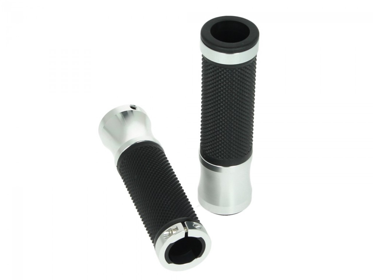Manopole Alu-Rub argento per Vespa GTS / GTV / GT / Sei Giorni
