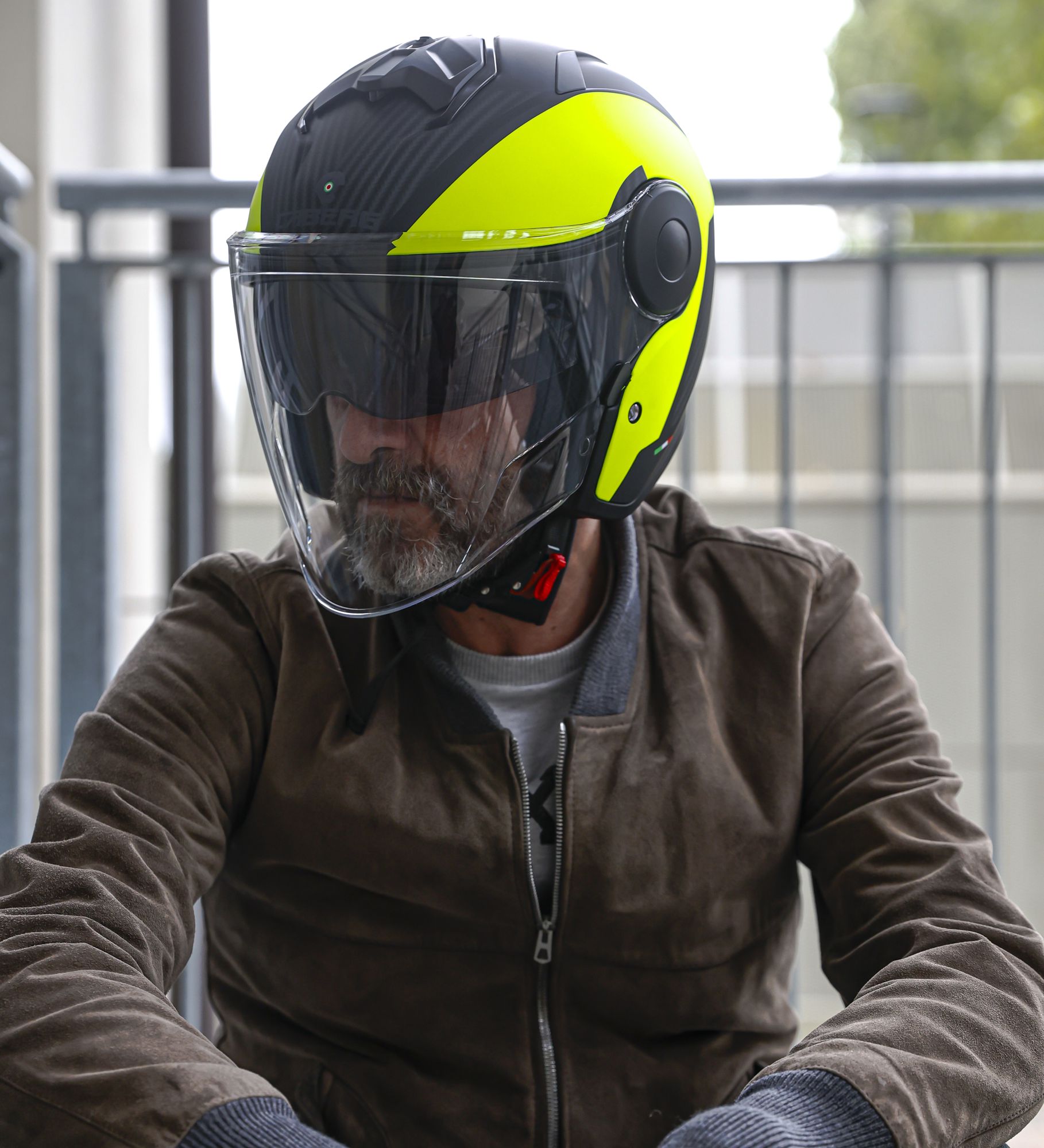 Caberg casco Soho Milano nero opaco/giallo fluo