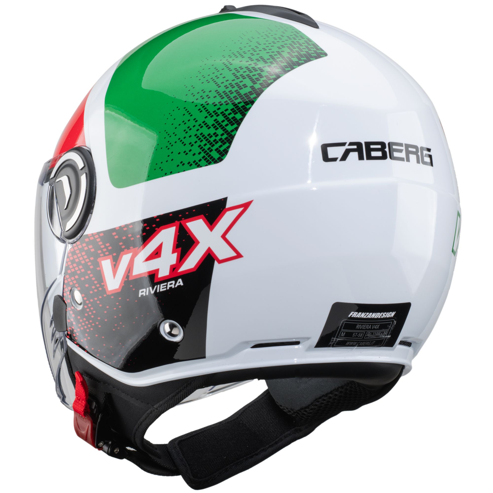 Caberg casco Riviera V4 X Alpha Italia bianco/rosso-verde