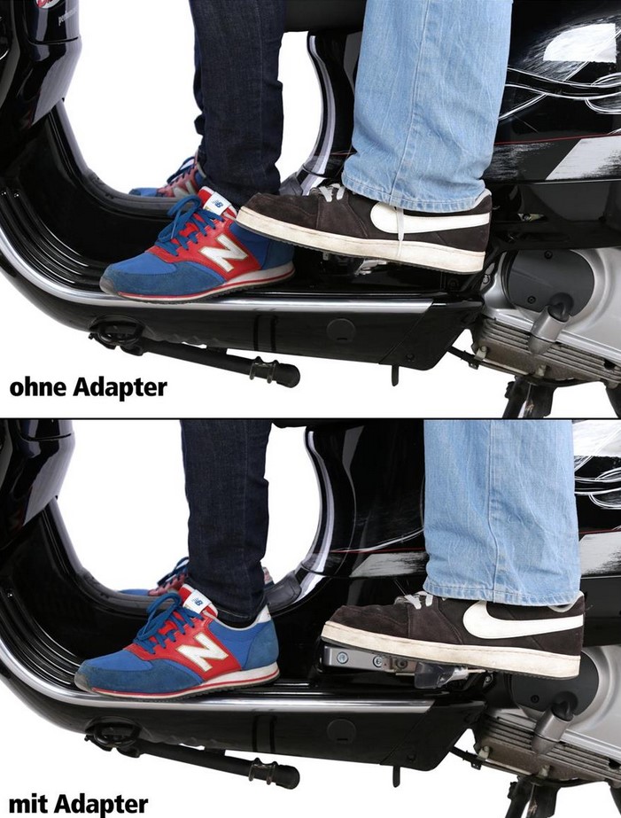 Adattatore poggiapiedi passeggero per Vespa GTS/​GTS Super/​GTV/​GT 60/​GT/​GT L 125-300ccm, arancione opaco