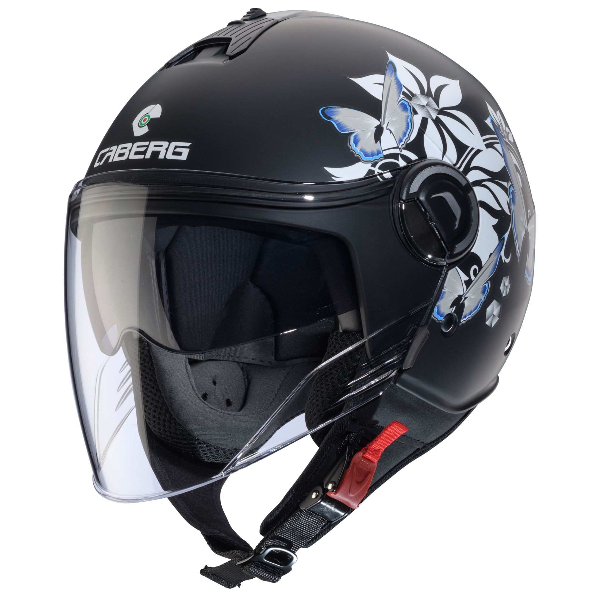 Caberg casco Riviera V4 X Mia nero opaco/bianco-grigio-azzurro