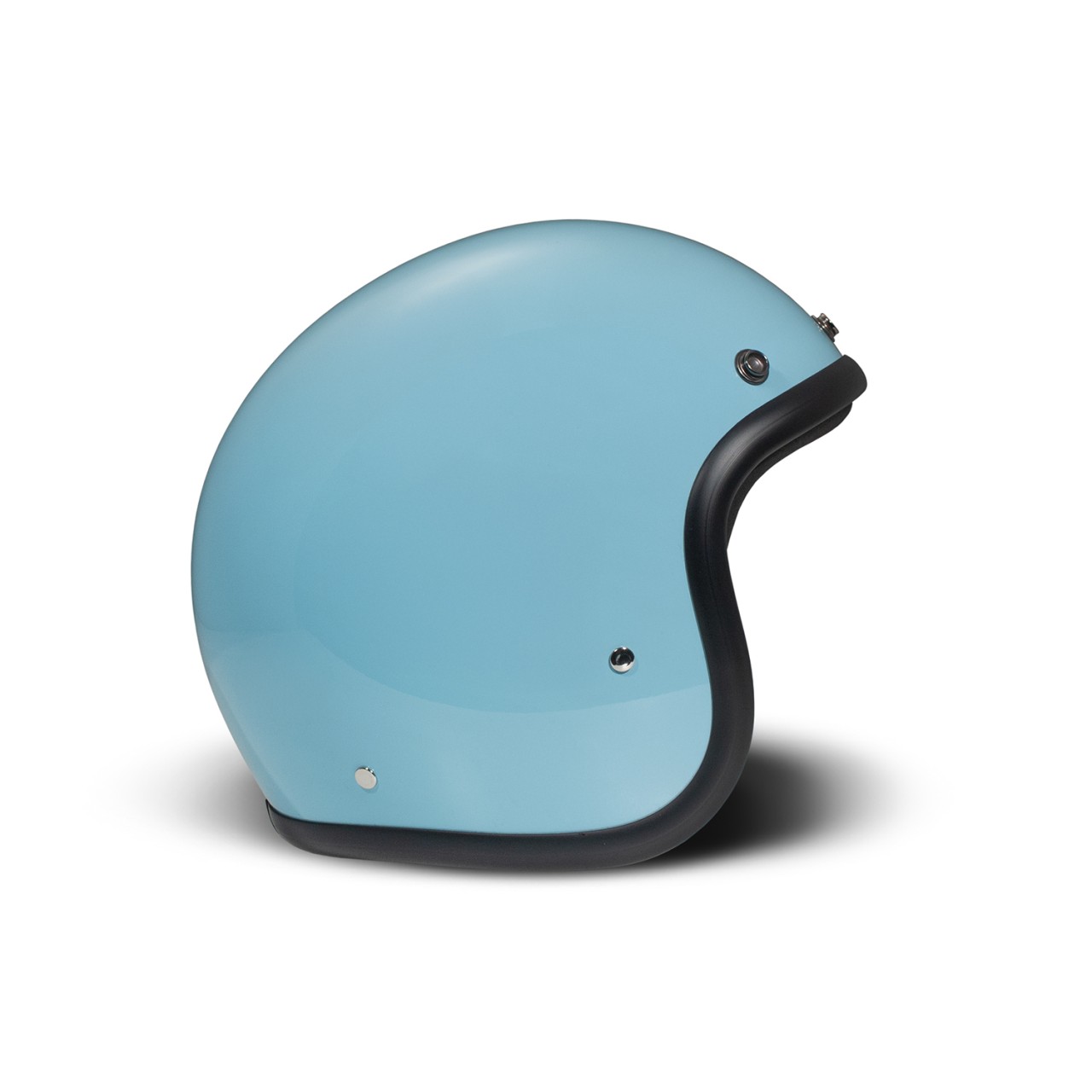 Casco jet DMD Retro, blu, lucido, Light Blue, fibra di vetro, ECE 22.06