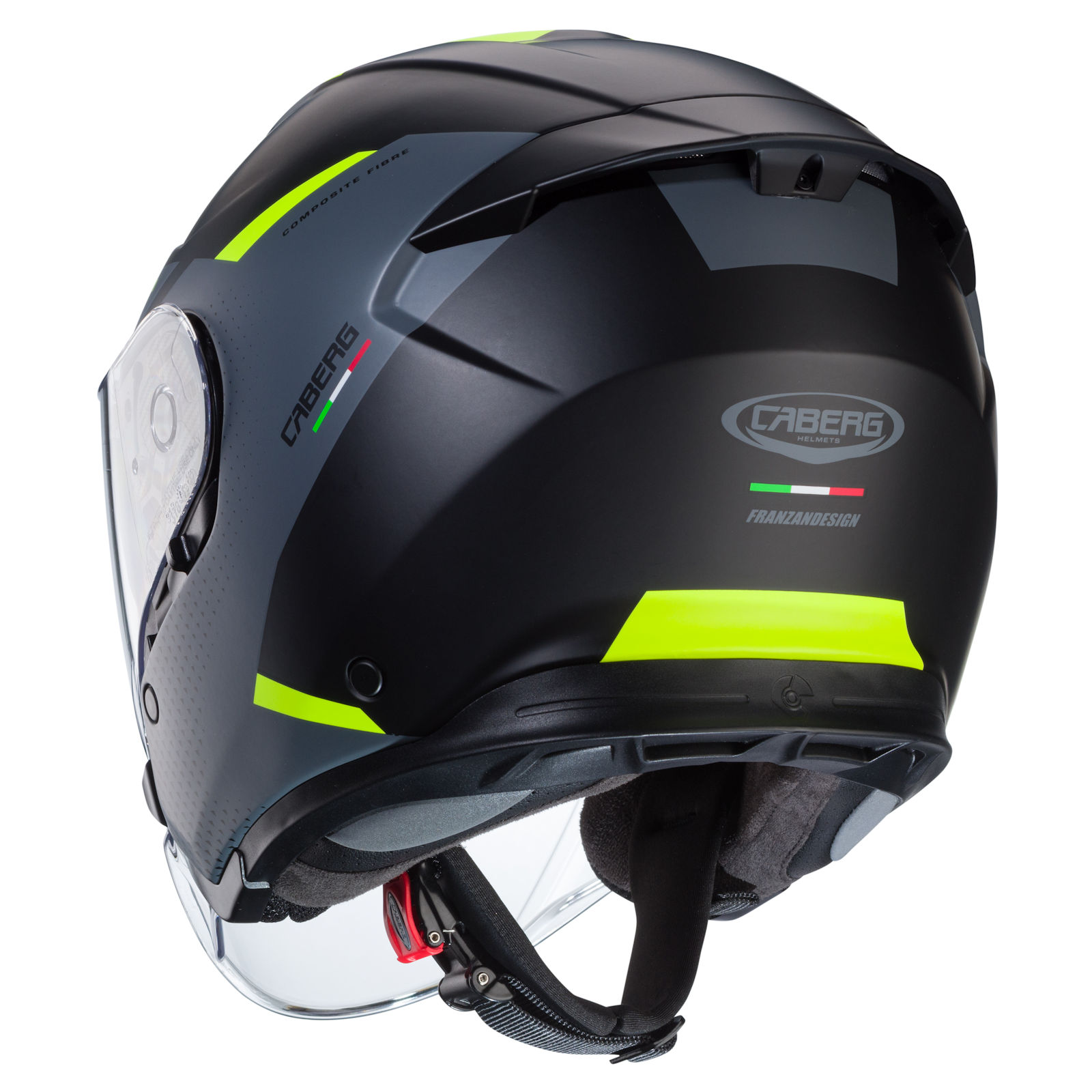 Caberg casco Flyon II Boss nero opaco/grigio-fluo-giallo