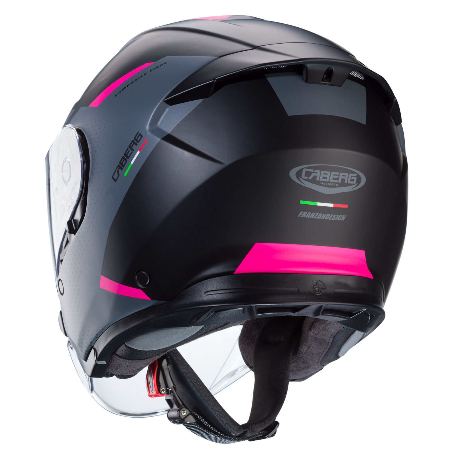 Caberg casco Flyon II Boss nero opaco/grigio fucsia