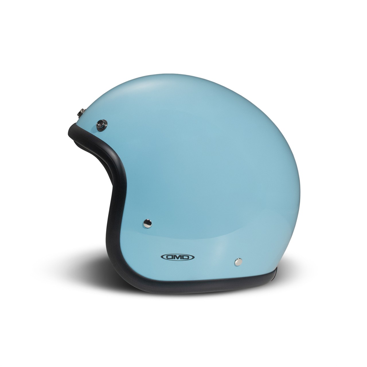 Casco jet DMD Retro, blu, lucido, Light Blue, fibra di vetro, ECE 22.06