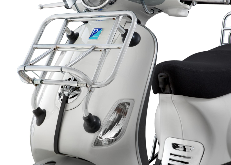 Portapacchi anteriore per Vespa LX /S 50-150cc, pieghevole, cromato