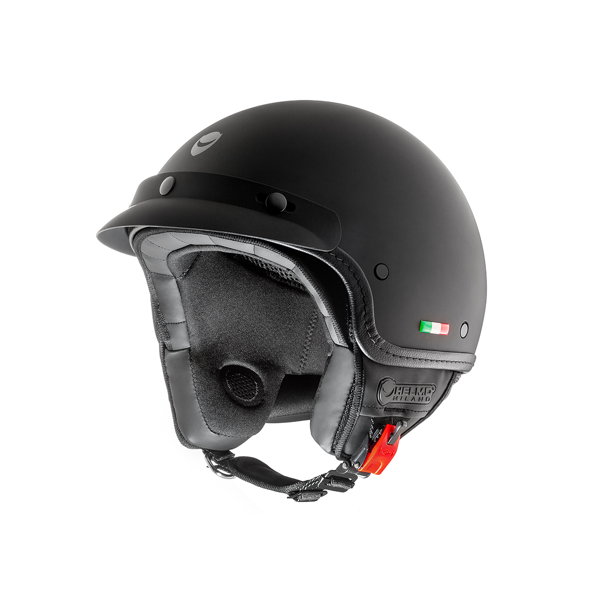 Casco jet Helmo Milano, FuoriPorta, nero, opaco