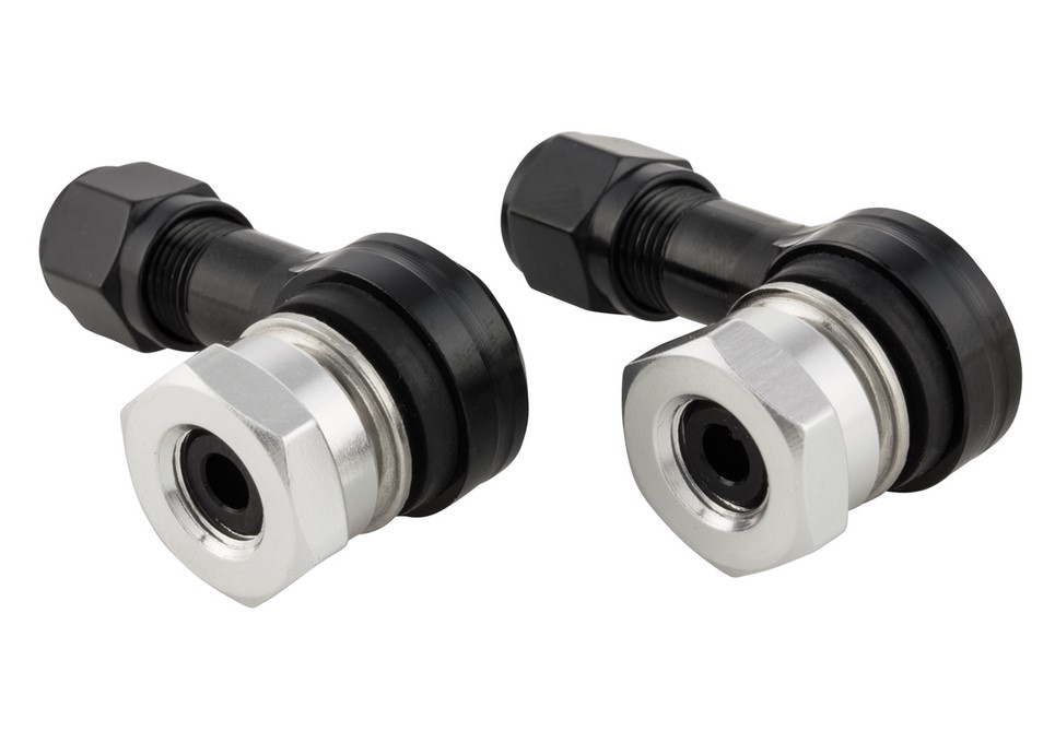 Inserto valvola per pneumatici/cerchi tubeless 80°, anodizzato nero