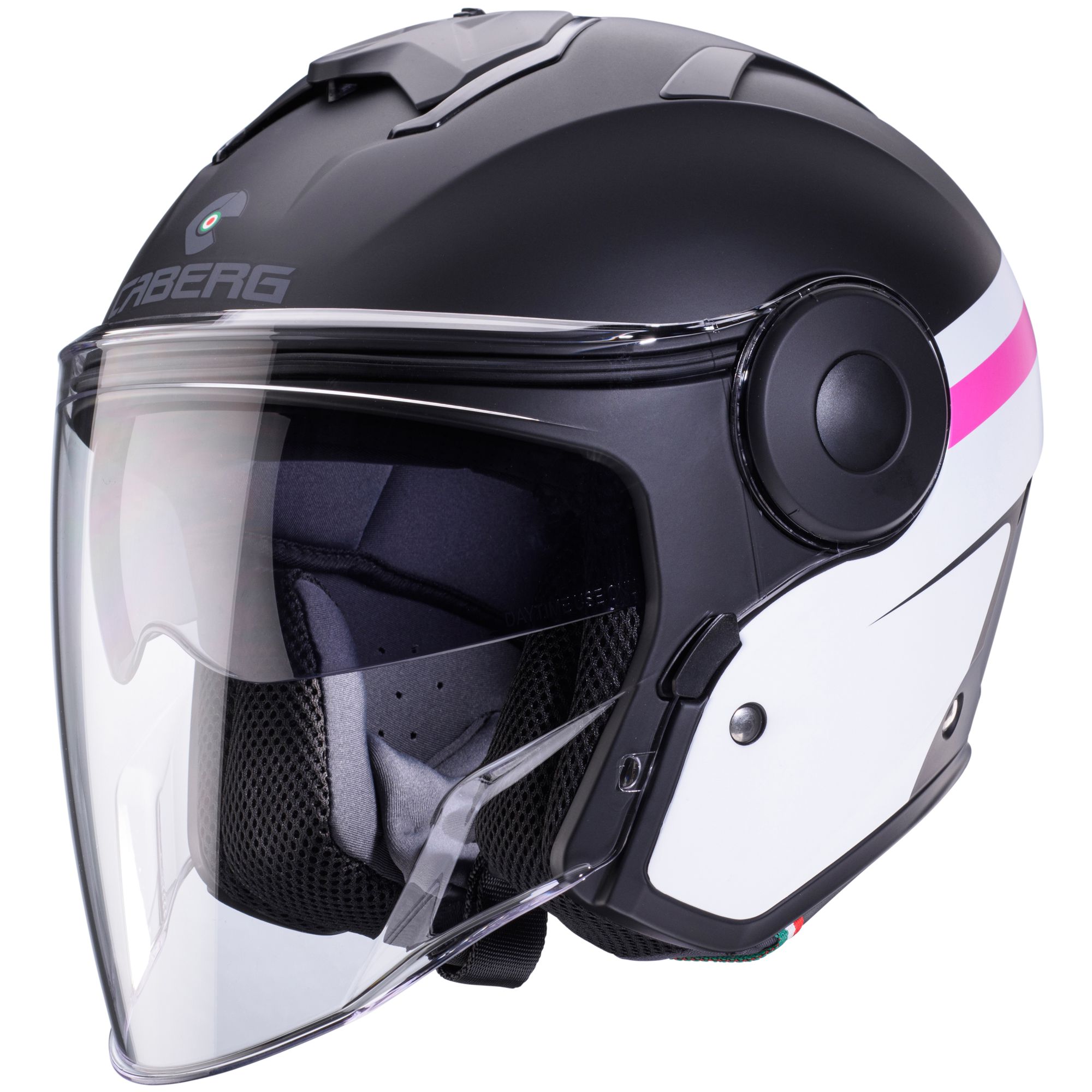 Caberg casco Soho Zephyr opaco-nero/bianco-fucsia