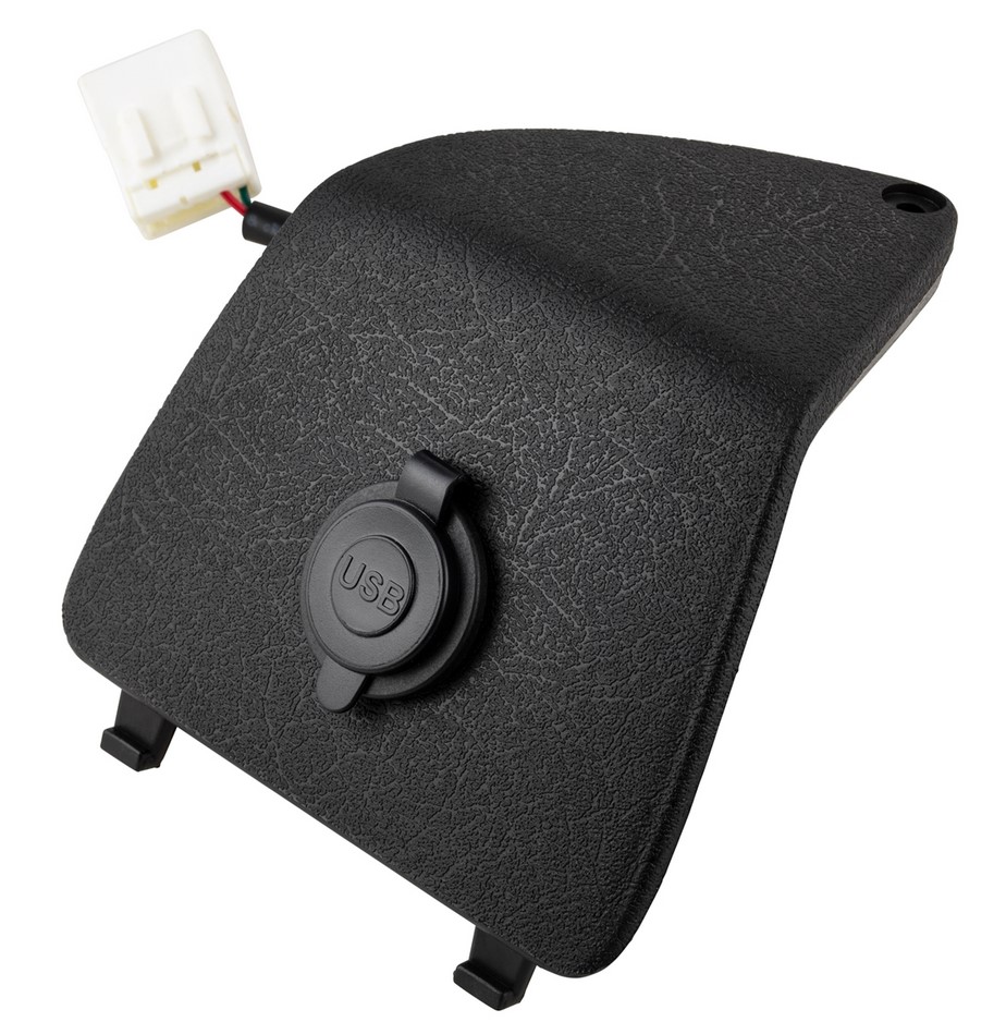 Copri vano bagagli sinistro con connessione USB per Vespa GTS/​GTS Super/​GTV/​GT, nero