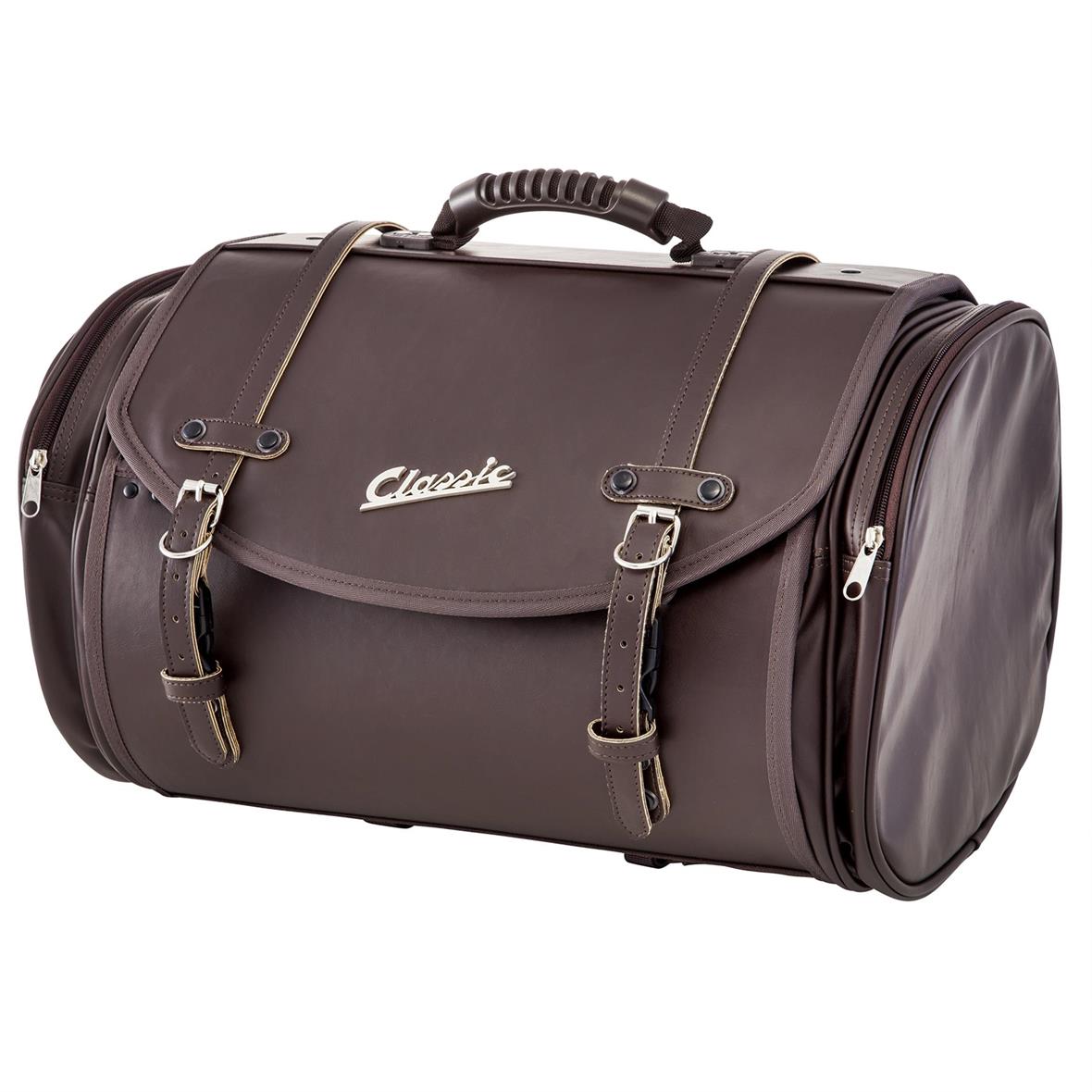Borsa grande "Classic" per portapacchi Vespa - marrone scuro, similpelle