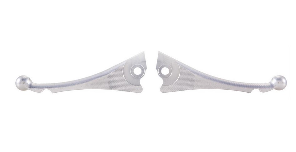 Set leve freno sportive ZELIONI Shorty 3D per Vespa, destra e sinistra, anodizzato argento