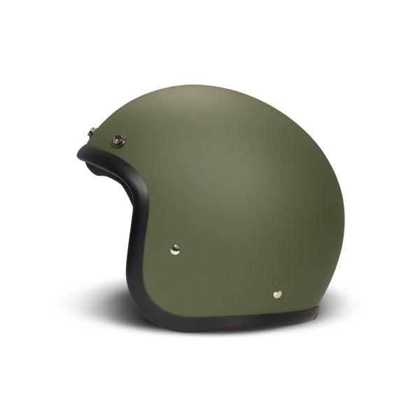 Casco jet DMD Retro, verde opaco, Matt Green, fibra di vetro, ECE 22.06