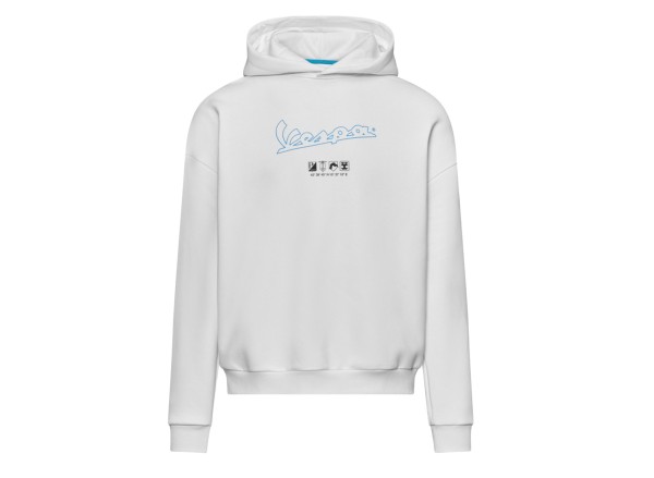 Felpa con cappuccio Vespa bianca, collezione DEC