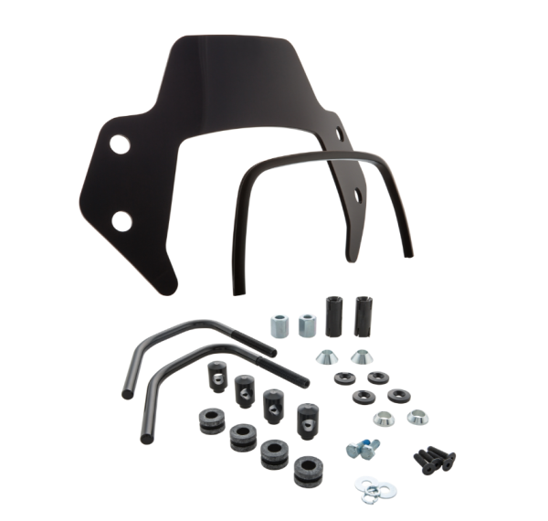 Paravento per Vespa Sprint 50-150cc 2T/4T, supporti neri, nero oscurato