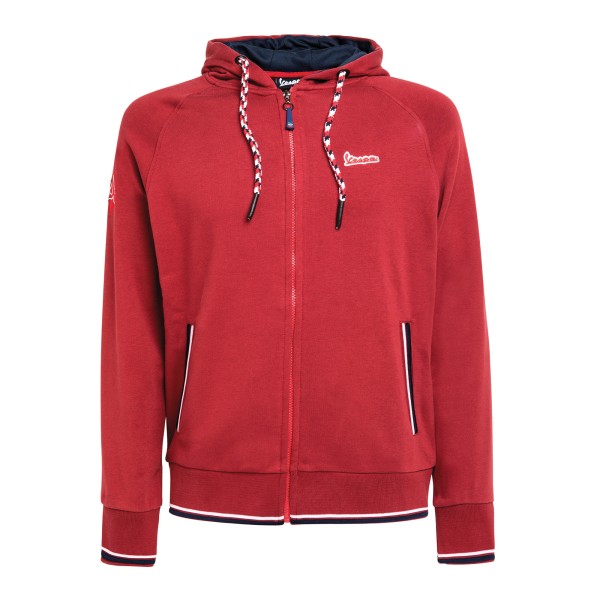 Felpa Vespa Giacca modernista in cotone da uomo rosso