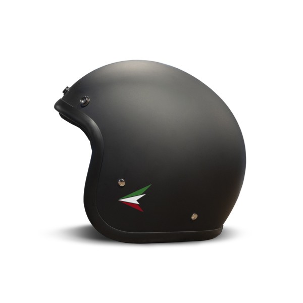 DMD casco jet Retro, nero, opaco, Ita Black, fibra di vetro, ECE 22.06