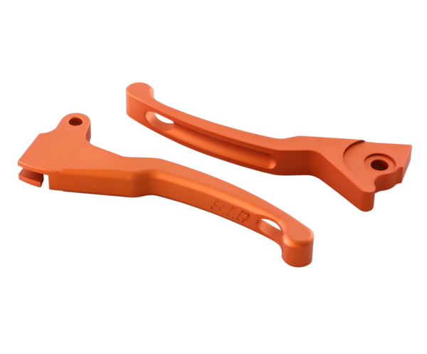 Set leva freno sportiva Shorty per Vespa LX /LXV /S /Primavera /Sprint 50-150ccm, arancio opaco