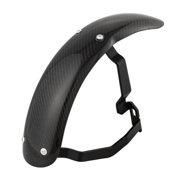 Parafango 2.0 Garelli Race EVO II per Vespa PX 80-200ccm, carbonio trasparente, staffa nera
