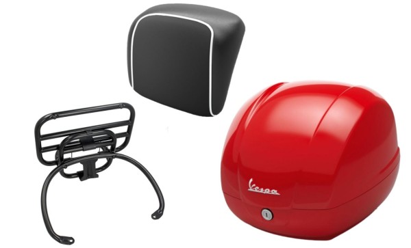 Kit bauletto 36L red dragon (894), portapacchi nero per Vespa GTS 125/300/310