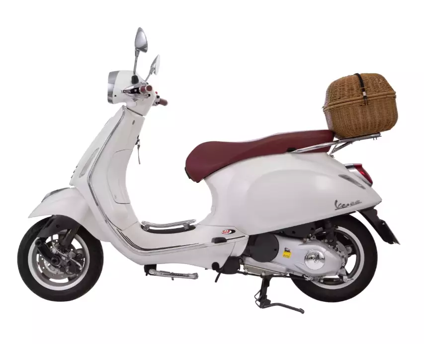 Kit cestino "Classic" con portapacchi per Vespa LX/LXV/S 50-150cc, marrone