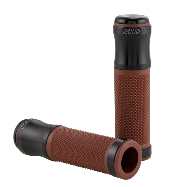 Manopole Ø 24/24 mm, L 125 mm per Vespa PX 125-200cc, nero lucido/marrone