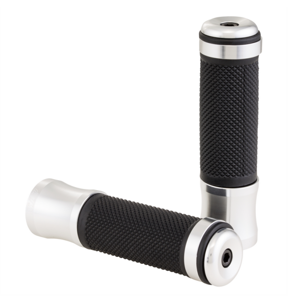 Manopole Ø 24/24 mm, L 125 mm per Vespa PX 125-200cc, nero/argento