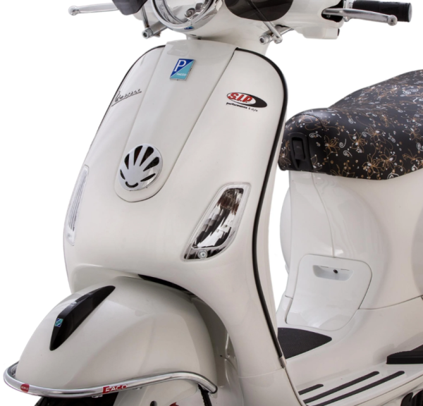 Paragambe mono scanalatura sinistra/destra per Vespa LX/LXV/S 50-150cc, nero