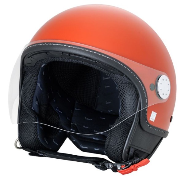 Casco jet Vespa, visiera Vespa LongHe, orange brick/orange impulsivo (A11) - L2
