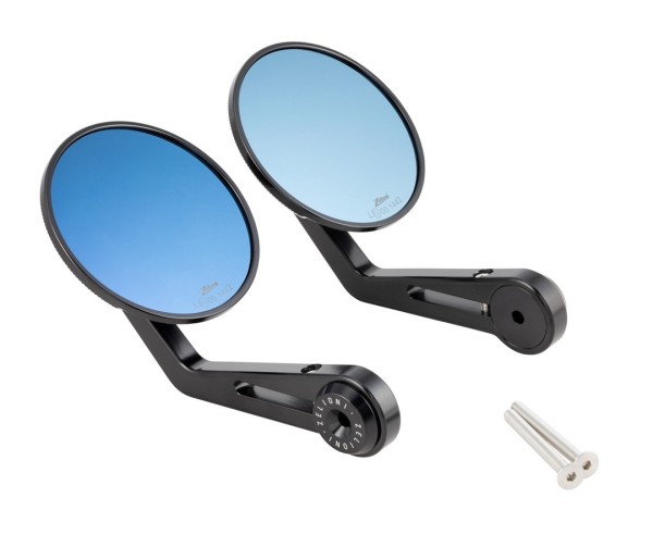 Specchietto terminale manubrio ZELIONI per Vespa, destro e sinistro, anodizzato nero