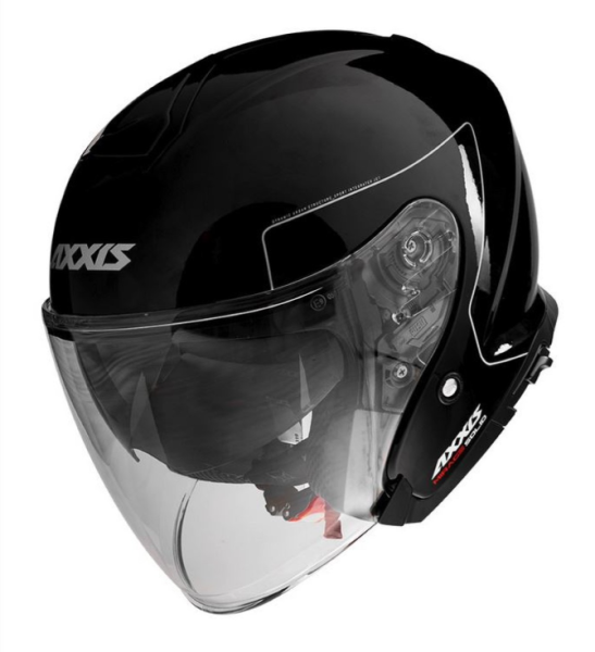 Casco jet Axxis, Mirage SV Solid, nero lucido