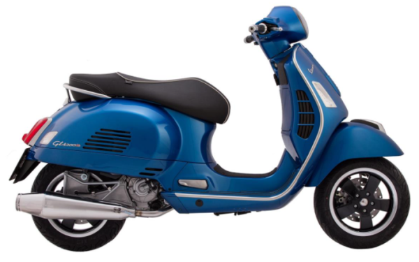 Scarico racing per Vespa GTS/​GTS Super/​GTV/​GT 60 125-300ccm i.e., 4T, LC, inox lucido