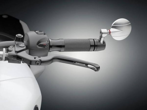 Specchietto per manubrio RIZOMA "SPY-R" Ø 94,5 mm destro o sinistro per Vespa, anodizzato nero/argento