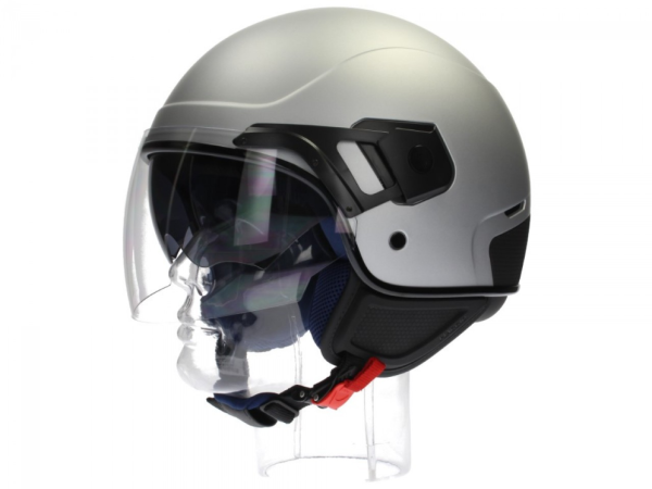 Casco jet Piaggio PJ grigio, opaco