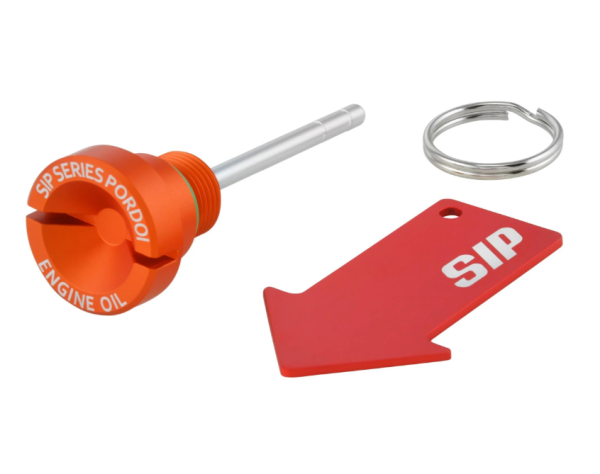 Tappo di riempimento olio motore per Vespa GTS Super 125cc 4T LC Euro 3 (09-16), arancione opaco